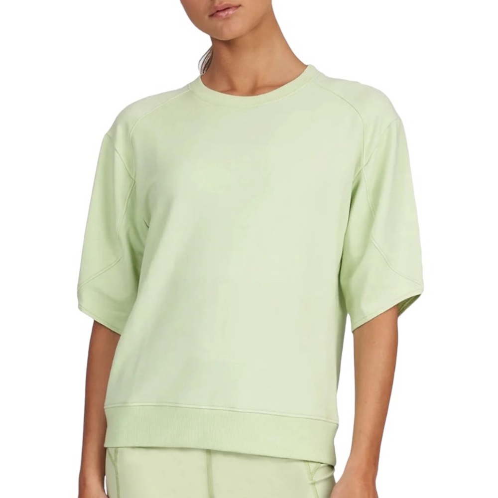 New Thrive Society Wild Line Green Tulip Sleeve Sweatshirt Extra Small